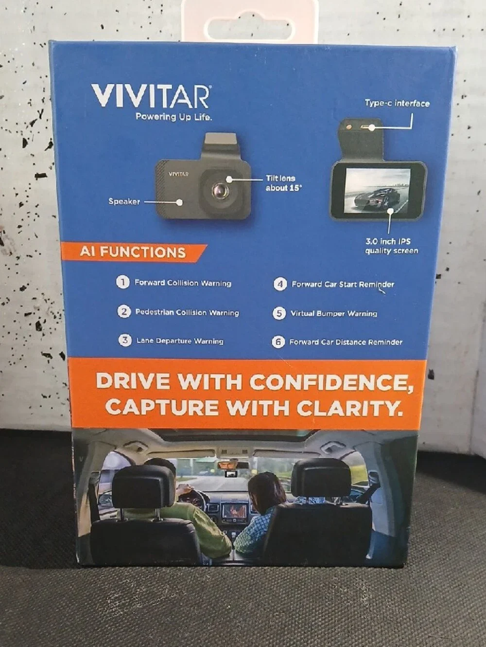 Vivitar AI DriveCam 4K HD Two-Way Dash Cam - Black
